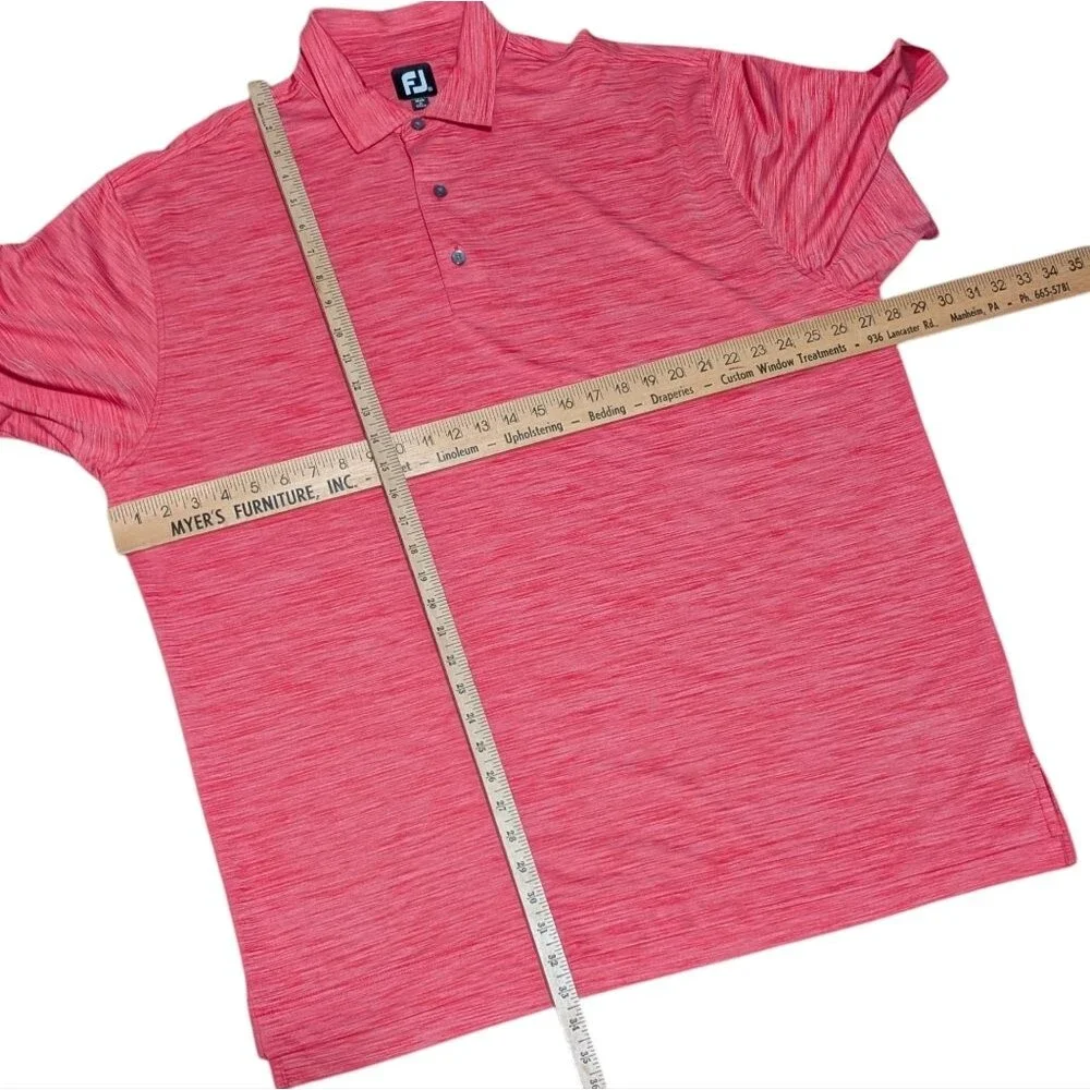 Foot Joy men's golf shirt size XXL coral white heather space dye texture polo - Picture 4 of 10